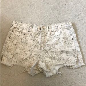 Free People Patterned Denim Shorts